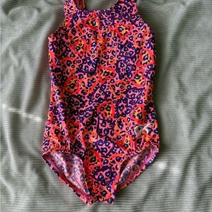 Kids Leotard in Vibrant Orange and Purple